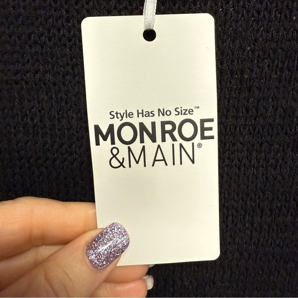 Monroe & Main size small Black Crochet Cardigan duster length NWOT - Picture 5 of 6